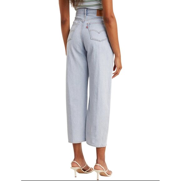 Free People Levi's Premium Balloon Leg Jeans in Dad's Jokes Light Blue 29 Waist - Picture 9 of 10